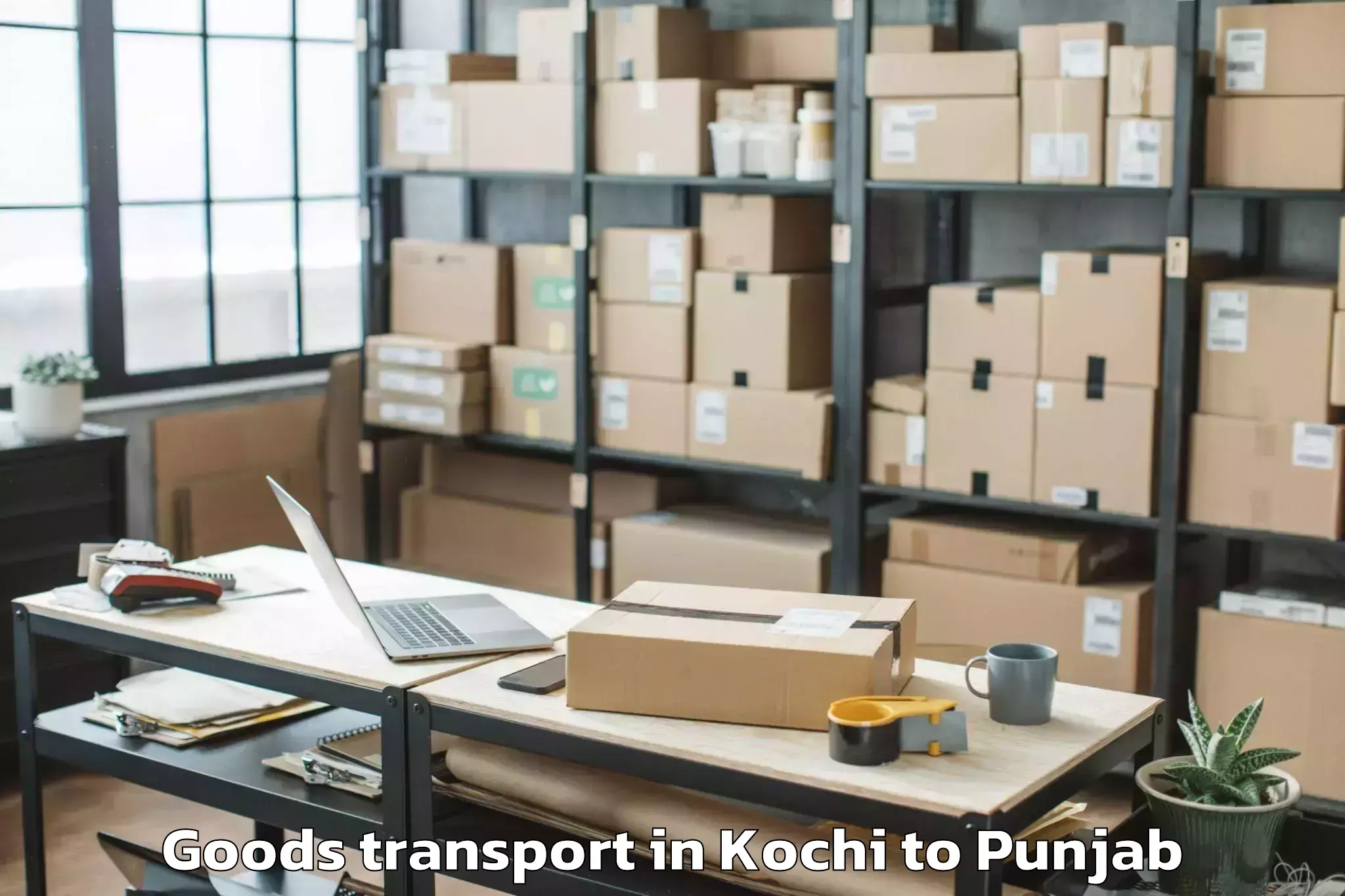 Top Kochi to Gidderbaha Goods Transport Available